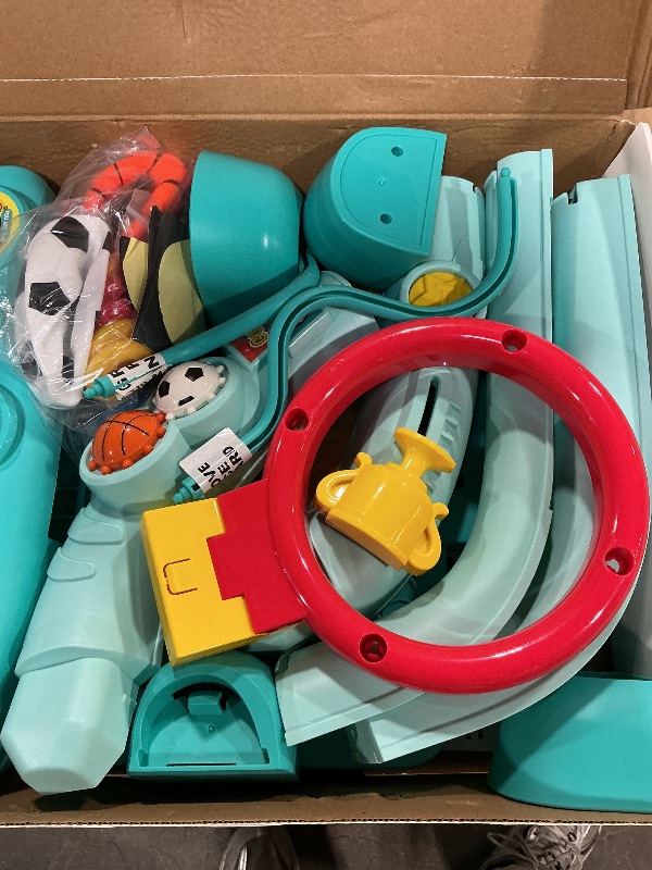 View 2 of ***MISSING PIECES** DAMAGED** Dinosaur Kids Sports Play Toy: 4-in-1 Multifunction Indoor Outdoor Activity – Basketball Toss, Ring Throw, Ball Play & Music Lights to Improve Motor Skills, Birthday Gift for Boys Girls Age 1-3