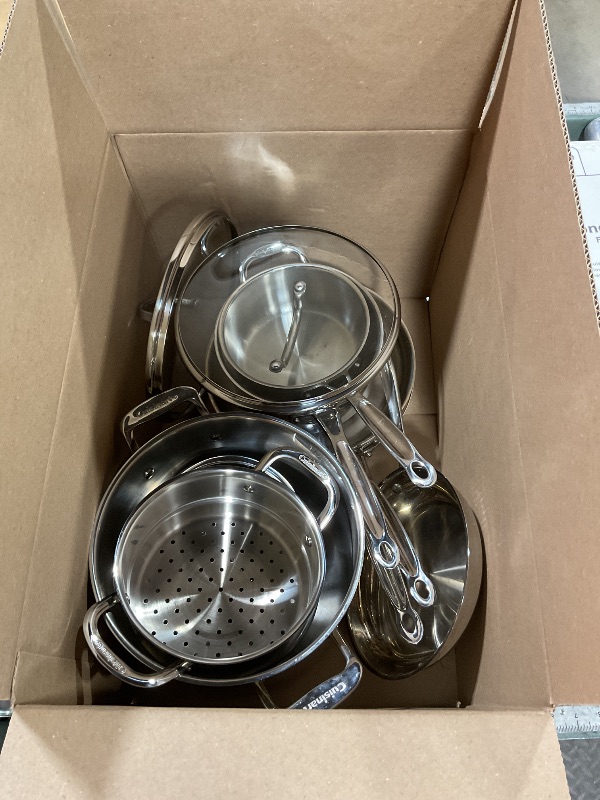 Photo 1 of **MINOR DAMAGE** Cuisinart 77-11G Stainless Steel 11-Piece Set Chef's-Classic-Stainless-Cookware-Collection