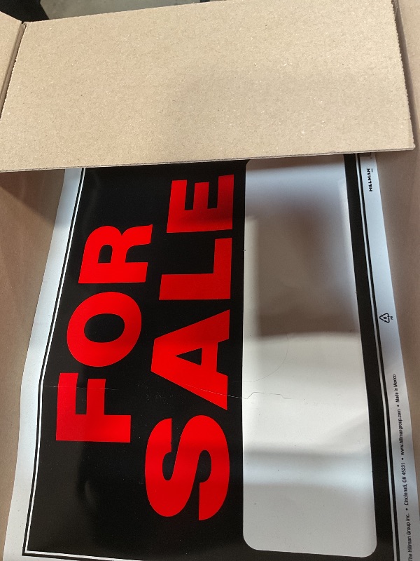 Photo 1 of **MINOR DAMAGE** Hillman 840028 For Sale Sign with Space for Fill In, Black and Red Plastic, 15x19 Inches 1-Sign