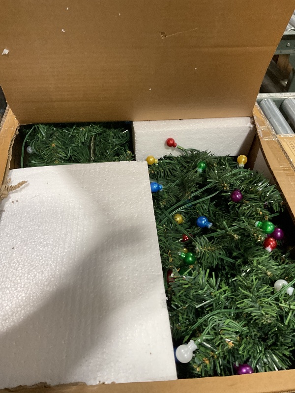 Photo 1 of 2 Pack 4FT Potted Christmas Tree with Lights 100 Coloful LED Artificial Christmas Tree with 200 Branch Tips Prelit Tree for Outdoor Porch Yard Holiday Home Decoration