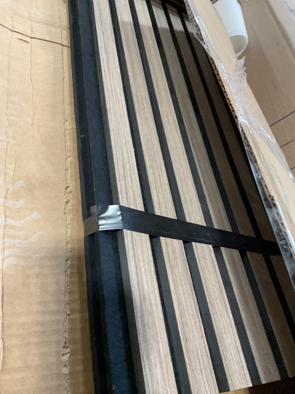 Photo 1 of 2-Pack Acoustic Wood Slat Panels - Soundproof Wall Paneling for Interior Decor
