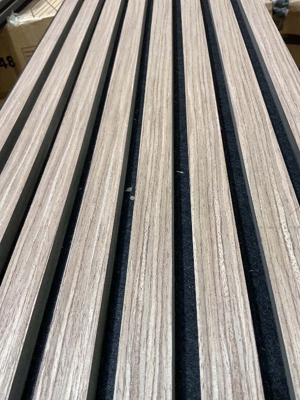 Photo 1 of 2-Pack Acoustic Wood Slat Panels - Soundproof Wall Paneling for Interior Decor