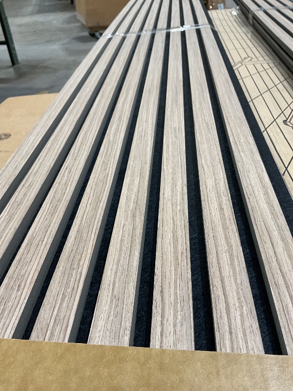 Photo 1 of 2-Pack Acoustic Wood Slat Panels - Soundproof Wall Paneling for Interior Decor