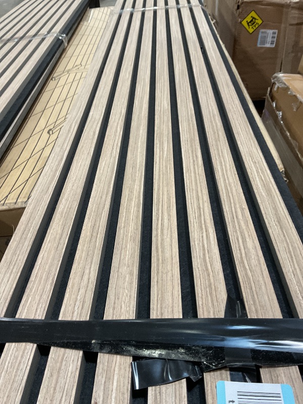 Photo 1 of 2-Pack Acoustic Wood Slat Panels - Soundproof Wall Paneling for Interior Decor