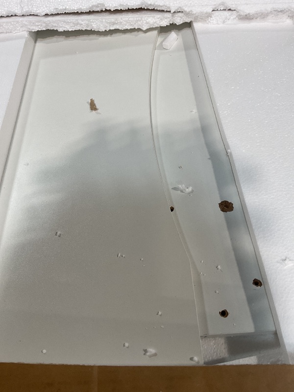 Photo 1 of ***SCREW DAMAGE*** COMHOMA Makeup Vanity Desk with Mirror and Lights, Vanity Table and Chair Set with 5 Drawers and Charging Station, Bedroom Dresser LED Mirror Stepless Dimmable & 3 Color Modes Adjustable, White