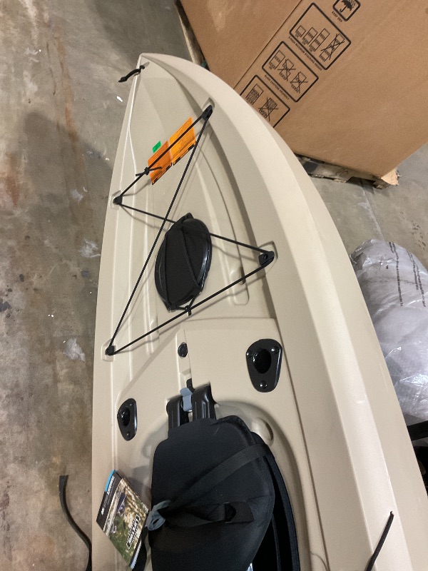 Photo 1 of ***FRONT DAMAGE** Lifetime Muskie Angler Sit-On-Top Kayak with Paddle, Tan, 120"