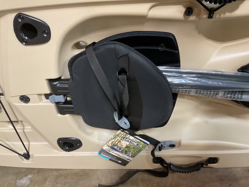 Photo 1 of ***FRONT DAMAGE** Lifetime Muskie Angler Sit-On-Top Kayak with Paddle, Tan, 120"