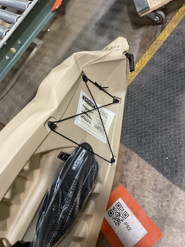 Photo 1 of ***FRONT DAMAGE** Lifetime Muskie Angler Sit-On-Top Kayak with Paddle, Tan, 120"