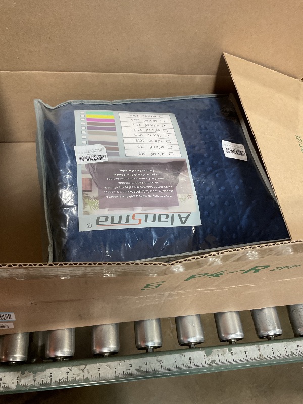 Photo 1 of ***RIPS IN BAG*** ALANSMA Reversible Weighted Blanket for All Season, Luxury Velvet, Warm and Cool, Adult 15Lb Blue Weighted Blanket, Enjoy Sleeping Anywhere(Blue,60"x80" 15lbs)