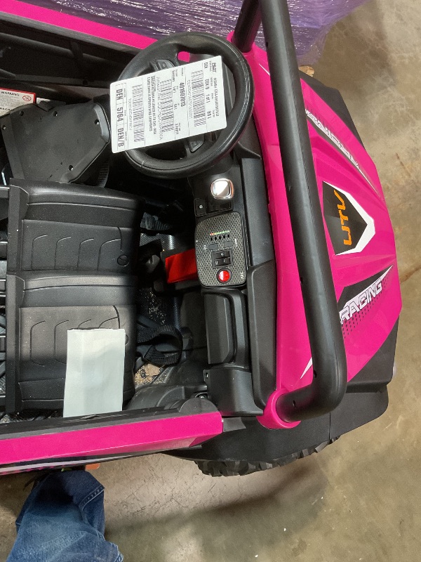 Photo 1 of ***MISSING REMOTE AND SHORT IN WIRING*** ELEMARA 2 Seater 24V Ride on Toys for Big Kids,Electric Car for Kids w/Parent Remote Control,Heavy-Duty Electric Ride On Truck w/ 4-Wheeler Suspension,5 Mph Max Speed,Bluetooth,Rainbowlight*4,Pink