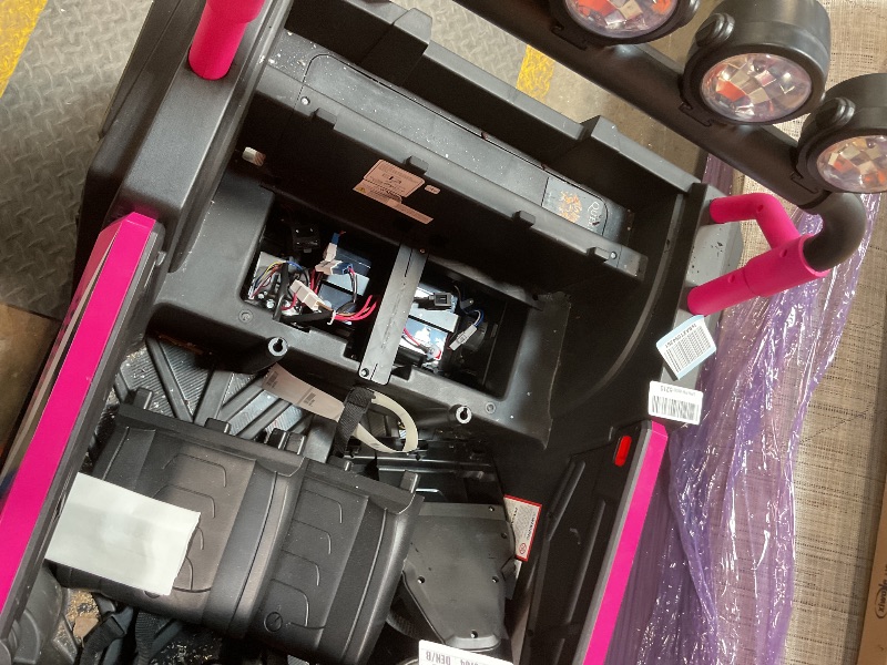 Photo 1 of ***MISSING REMOTE AND SHORT IN WIRING*** ELEMARA 2 Seater 24V Ride on Toys for Big Kids,Electric Car for Kids w/Parent Remote Control,Heavy-Duty Electric Ride On Truck w/ 4-Wheeler Suspension,5 Mph Max Speed,Bluetooth,Rainbowlight*4,Pink