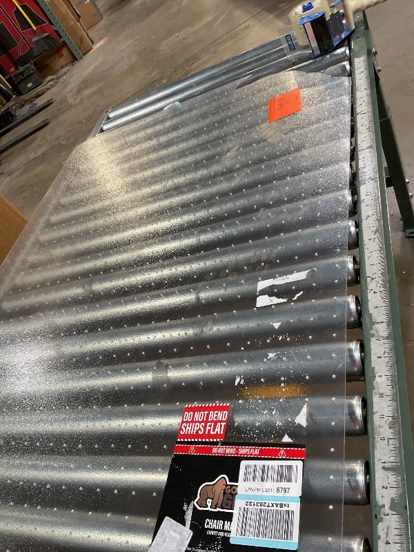 Photo 1 of ***DAMAGED CORNER BROKEN OFF*** GORILLA GRIP Slip Resistant Office Chair Mat for Carpet Floors, 36x48 Smooth Glide Under Desk Carpeted Floor Protector, Heavy Duty Plastic Computer Mats for Rolling Work and Gaming Chairs, Clear