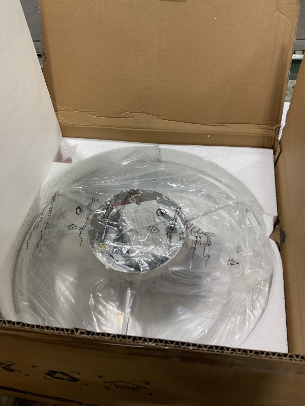 Photo 1 of *FOR PARTS ONLY* FRIXCHUR 20" Dimmable Low Profile Ceiling Fans with Light Crystal Modern Flush Mount Ceiling Fan for Bedroom Living Room Dining Room(6 Speeds 3 Colors Change),White