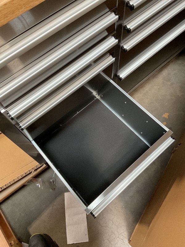 Photo 1 of ***MINOR PAINT CHIPS ON CORNERS*** CT Copper Tailor 72-inch Tool Chest Cabinet Rolling Garage Workbench with 15 Storage Drawers and Wheels, 3 Upper Cabinet, Pegboard, Steel Large Tool Box,Stainless Steel