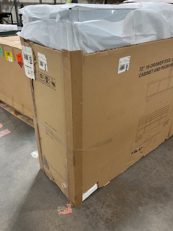 Photo 1 of ***MINOR PAINT CHIPS ON CORNERS*** CT Copper Tailor 72-inch Tool Chest Cabinet Rolling Garage Workbench with 15 Storage Drawers and Wheels, 3 Upper Cabinet, Pegboard, Steel Large Tool Box,Stainless Steel