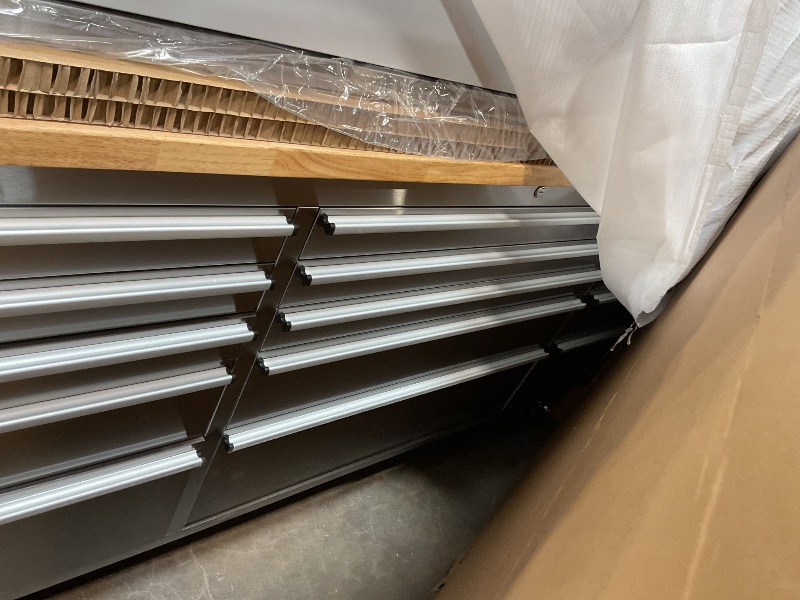 Photo 1 of ***MINOR PAINT CHIPS ON CORNERS*** CT Copper Tailor 72-inch Tool Chest Cabinet Rolling Garage Workbench with 15 Storage Drawers and Wheels, 3 Upper Cabinet, Pegboard, Steel Large Tool Box,Stainless Steel