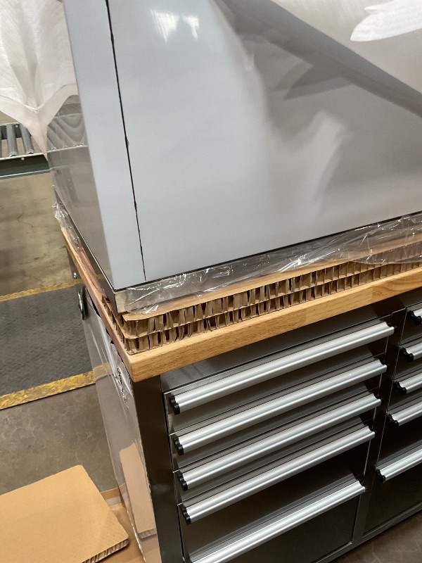 Photo 1 of ***MINOR PAINT CHIPS ON CORNERS*** CT Copper Tailor 72-inch Tool Chest Cabinet Rolling Garage Workbench with 15 Storage Drawers and Wheels, 3 Upper Cabinet, Pegboard, Steel Large Tool Box,Stainless Steel