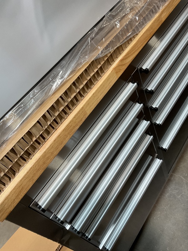 Photo 1 of ***MINOR PAINT CHIPS ON CORNERS*** CT Copper Tailor 72-inch Tool Chest Cabinet Rolling Garage Workbench with 15 Storage Drawers and Wheels, 3 Upper Cabinet, Pegboard, Steel Large Tool Box,Stainless Steel