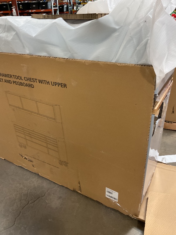 Photo 1 of ***MINOR PAINT CHIPS ON CORNERS*** CT Copper Tailor 72-inch Tool Chest Cabinet Rolling Garage Workbench with 15 Storage Drawers and Wheels, 3 Upper Cabinet, Pegboard, Steel Large Tool Box,Stainless Steel