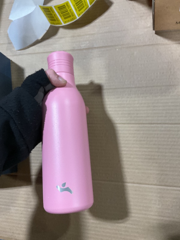 Photo 1 of 18oz Stainless Steel Water Bottle with Straw, Insulated Metal Travel Water Bottle, Reusable and Leak Proof, BPA Free, Double Wall Design, Pink