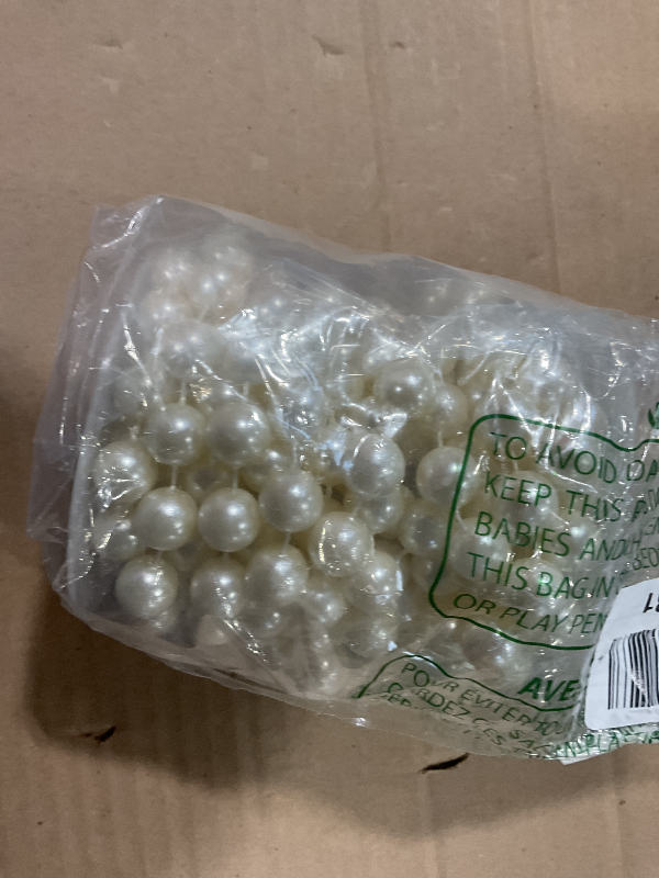 Photo 1 of 14 mm Large Pearls Faux Crystal Beads by The Roll for Wedding Decoration (Ivory)