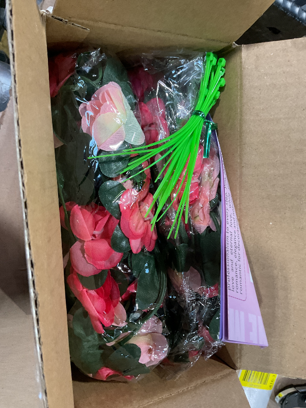 Photo 1 of ***PARTIAL SET / ONLY 3 STRANDS***MARTINE MALL Flower Garland - 5 Strand 41Ft Rose Vines for Bedroom Decor, Pink Rose Floral Garland for Table, Birthday, Wedding, Party, Garden Wall Decor