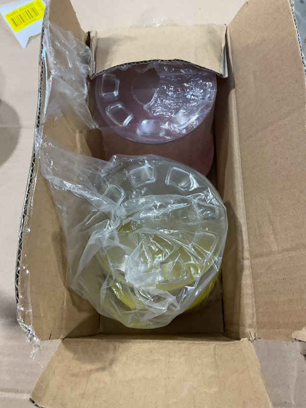 Photo 1 of 2 Pack Deluxe Creami Pints and Lids for Ninja Creami 24oz Creamy Ice cream Containers Cups Compatible with Ninja NC500 NC501 Series, BPA-Free, Dishwasher Safe(Yellow&Coral?