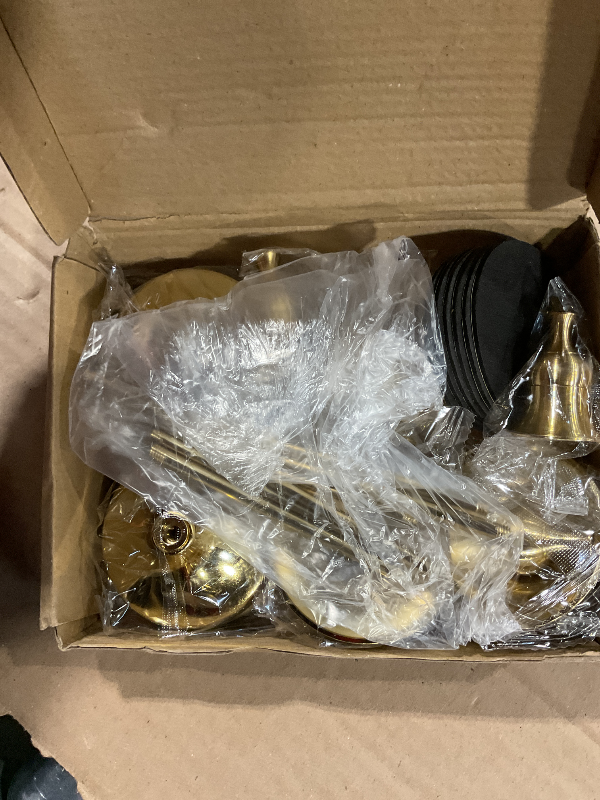 View 2 of 2 Sets(6 Pcs) Candle Stick Holders? Brass Gold Metal Taper Candle Holders, Vintage Modern Decorative Centerpiece Candlestick Holders for Table Mantel Wedding Housewarming Gift