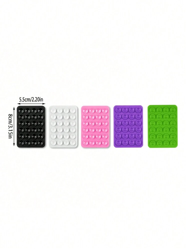 Photo 1 of 1/3/5/10pcs Square Silicone Suction Cup Phone Case Holder, 24pcs Large Silicone Cell Phone Suction Cups (10pcs Random Color)