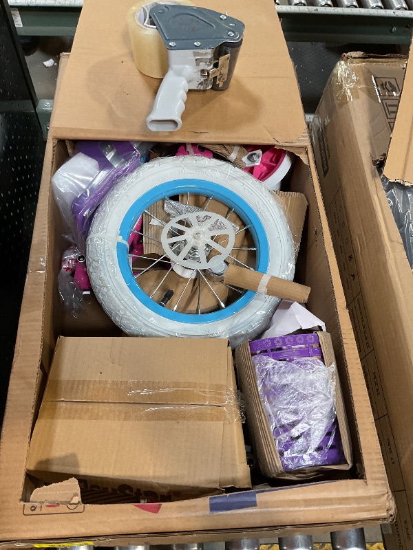 Photo 1 of ** Dirty **JOYSTAR 12 Inch Kids Bike Little Daisy Girls Bike with Training Wheels Doll Bike Seat Basket & Streamers Princess Kids Bicycle for Girls Toddler of 2-4 Years Toddler Girl Bikes Fuchsia