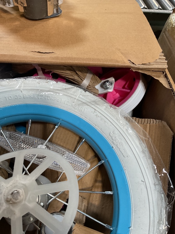 Photo 1 of ** Dirty **JOYSTAR 12 Inch Kids Bike Little Daisy Girls Bike with Training Wheels Doll Bike Seat Basket & Streamers Princess Kids Bicycle for Girls Toddler of 2-4 Years Toddler Girl Bikes Fuchsia