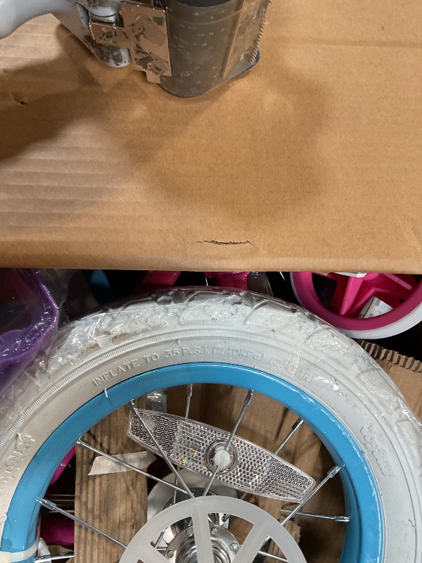 Photo 1 of ** Dirty **JOYSTAR 12 Inch Kids Bike Little Daisy Girls Bike with Training Wheels Doll Bike Seat Basket & Streamers Princess Kids Bicycle for Girls Toddler of 2-4 Years Toddler Girl Bikes Fuchsia