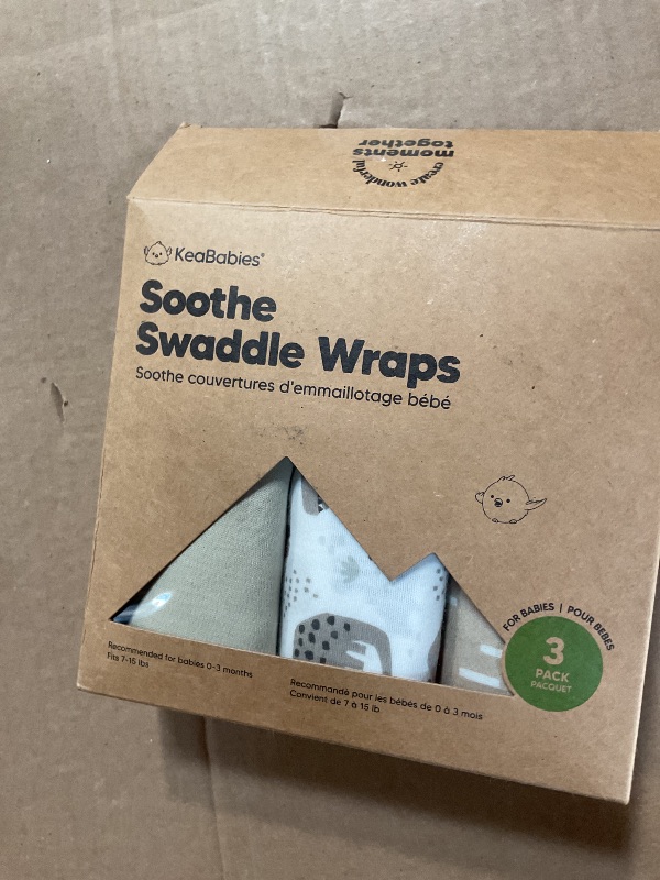 Photo 1 of 3-Pack Organic Baby Swaddle Sleep Sacks - Swaddles for Newborns, Infant 0-3 Months, Baby Girls, Boys, Soft & Snug Newborn Sleep Sack, Nursery Swaddling Blankets (Dino Ridge, OS)
