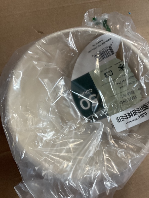 Photo 1 of [50 COUNT]Harvest Pack PFAS FREE 32oz Round Paper Bowls, Compostable Heavy-Duty Eco-Friendly Disposable Bagasse Large Soup Bowls, sugarcane made for Meal Prep Takeout Dinnerware, Microwave Safe