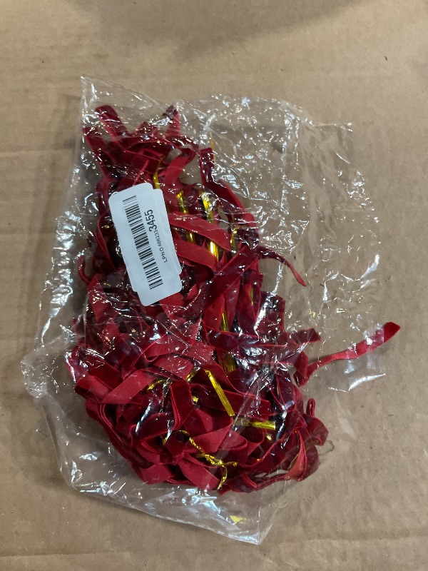 Photo 1 of 24 Pcs Burgundy Velvet Christmas Tree Bows Door Garland Decor Vintage Wreath Bow (3/8'' Wide, 5 * 7 inch)