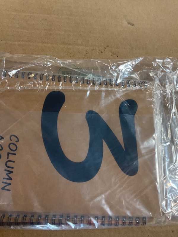 Photo 1 of 3 Pcs Accounting Ledger Book 3 Column 7 * 9.25inch Columnar Notebook Columnar Pad 3 Columns Kraft Paper Cover 100 Pages for Personal Use Small Business(50 Sheet)