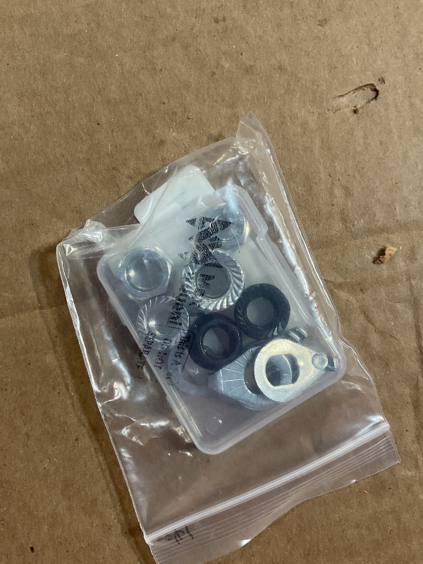 Photo 1 of 12 Pcs Bike Axle Nut and Safety Washer Kit - 3 Sizes Bicycle Hub Flanged Hardware Nuts Steel Flange Nuts Retaining Bicycle Hub Parts for Front and Rear Wheels
