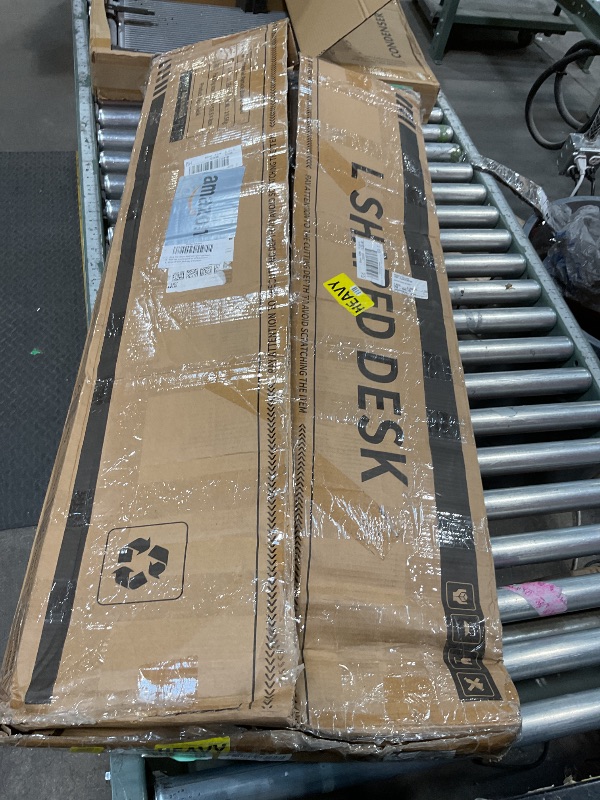 Photo 1 of **Missing instructions &HARDWARE** AODK L Shaped Desk with 4 Tier Drawers, 61" Reversible Gaming Desk with Power Outlets, L Shaped Computer Desk with USB Charging Port and Host Stand, Home Office Corner Desk, Easy to Assemble, Grey Oak