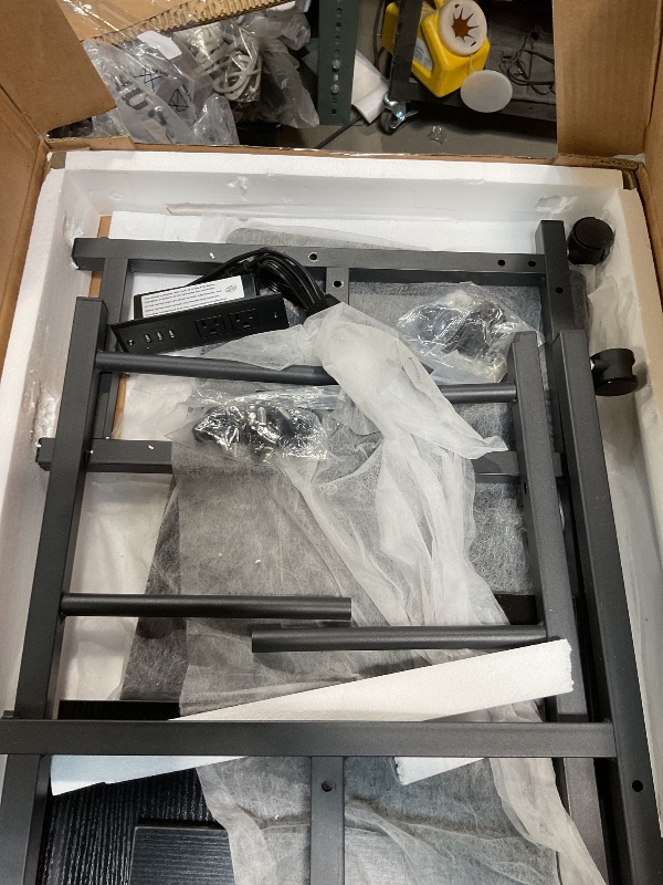 Photo 1 of **MISSING INSTRUCTIONS** Armocity C Shaped End Table Height Adjustable - Couch Side Table with Charging Station, TV Tray with Wheels Slide Under Sofa for Small Spaces, Living Room Bedroom, Black