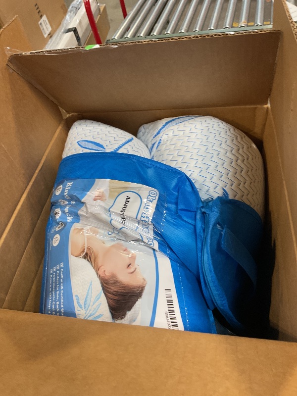 Photo 1 of 2 Pack King Size Pillows for Sleeping, Cooling Shredded Memory Foam Adjustable Bed Pillow with, Removable/Washable Cover (King 2 Pack)