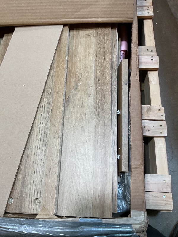 Photo 1 of **MISSING HARDWARE** Prepac Yaletown 4 Panel Door Console Table with Storage, Oak Storage Cabinet with Doors and Shelves, Sideboard Storage Cabinet 60" W x 32" H x 16" D, OCBG-2220-1
