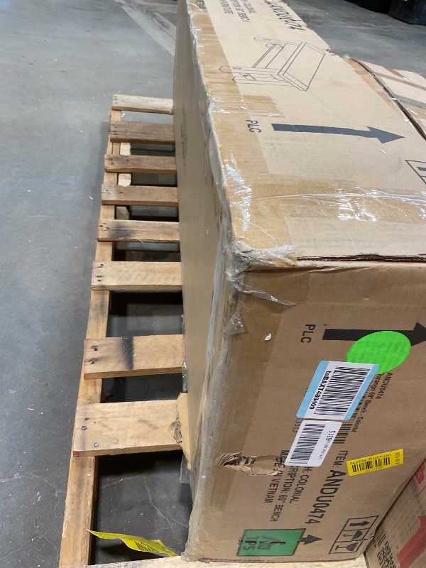 Photo 1 of **FOR PARTS ONLY/ SEATING BENCH HAS A SPILT *** Durango Rustic Farmhouse Style 60-Inch Wood Bench - Industrial Modern Accent Furniture with Solid Wood Seat for Entryway, Dining Room, Hallway, Foyer, or Kitchen by Alaterre Furniture