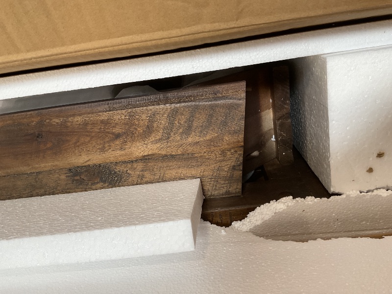 Photo 1 of **FOR PARTS ONLY/ SEATING BENCH HAS A SPILT *** Durango Rustic Farmhouse Style 60-Inch Wood Bench - Industrial Modern Accent Furniture with Solid Wood Seat for Entryway, Dining Room, Hallway, Foyer, or Kitchen by Alaterre Furniture