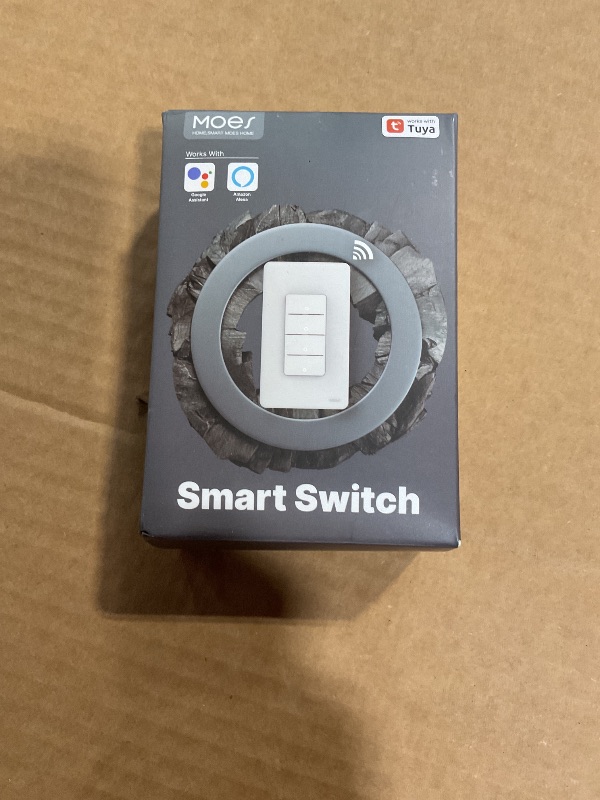 Photo 1 of ***MISSING NUETRAL WIRE*** MOES Zigbee Smart Double Switches, 2nd Generation Light Switch 2 Gang, No Neutral Wire, Require MOES Zigbee Hub, Compatible with Alexa Google Assistant, Support Tuya Smart Life