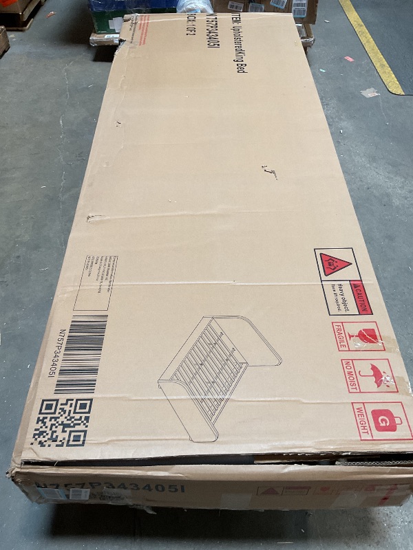 Photo 1 of *** BOX ONE ONLY***Christopher Knight Home Lanet Linen Upholstered King Size Bed Frame with Headboard, Modern King Bed Frame and Headboard, Wooden Slats Support, Easy Assembly, No Box Spring Needed, Beige