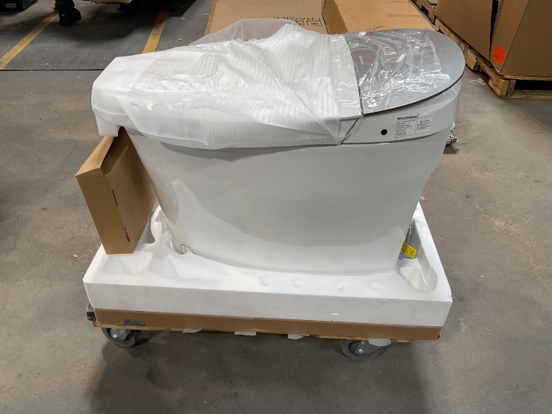 Photo 1 of *** MINOR DAMAGE ***WOODBRIDGE Smart Toilet, Auto Open & Close, Auto Flush, Foot Sensor, Cleaning Foam Dispenser, Heated Seat and Chair Height Design, EBT230