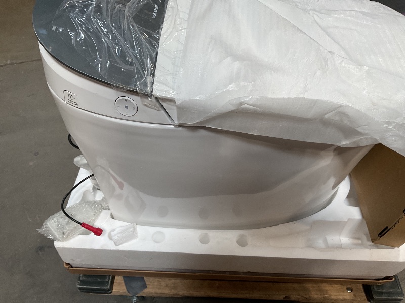 Photo 1 of *** MINOR DAMAGE ***WOODBRIDGE Smart Toilet, Auto Open & Close, Auto Flush, Foot Sensor, Cleaning Foam Dispenser, Heated Seat and Chair Height Design, EBT230