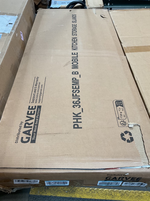 Photo 1 of *** BOX B ONLY ***IDEALHOUSE Rolling Kitchen Island with Drop Leaf Countertop, Charging Station & Ample Storage - 47.2" Mobile Kitchen Cart On Wheels with Pull-Out Shelves, Drawers, Spice Rack & Organizer Divider