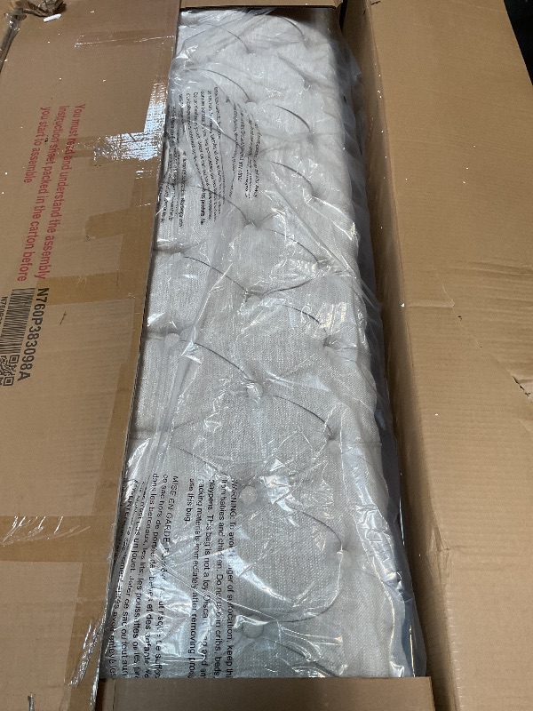 Photo 1 of *** BOX A ONLY***Merax Chesterfield Sofa, Retro Upholstered 6 Seater Rolled Arm Couch for Living Room Bedroom Office, Beige