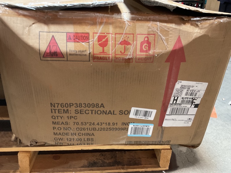 Photo 1 of *** BOX A ONLY***Merax Chesterfield Sofa, Retro Upholstered 6 Seater Rolled Arm Couch for Living Room Bedroom Office, Beige